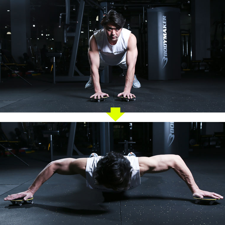 キャスタートレーニングボード BODYMAKER ボディメーカー 腹筋 フィットネス コンパクト 筋トレ スライドトレーニング ヒップアップ 腕立て 【90日保証】 | BODYMAKER | 03