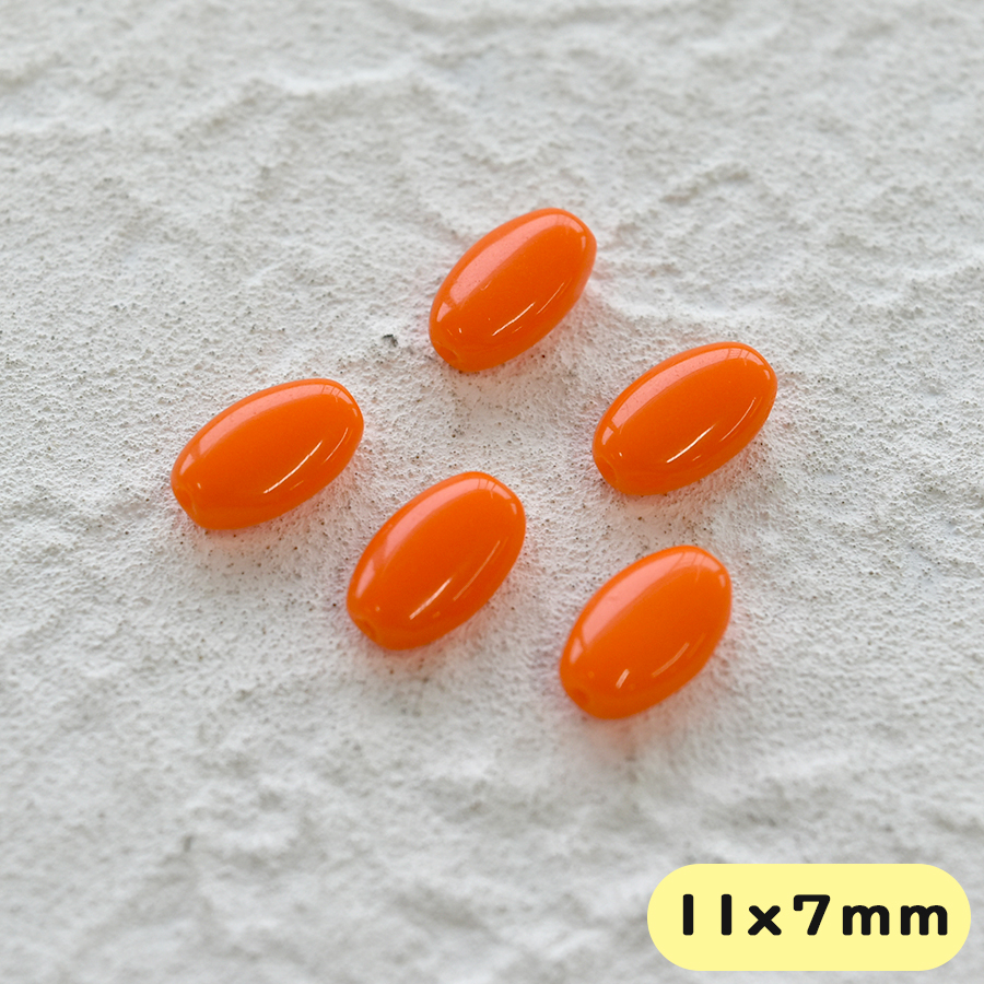 フラットオーバル　11x7mm　オパックオレンジ