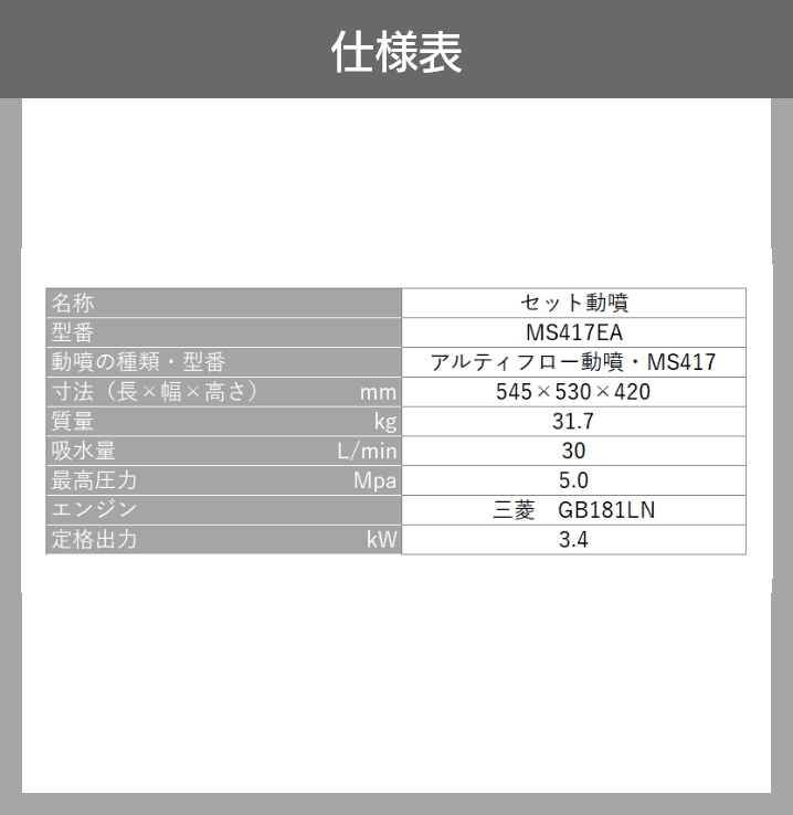 エンジン 噴霧器 丸山製作所 動噴 MS417EA 358638 セット動噴［EA］ミニセット動噴［EAM］ アルティフロー動噴 :  6641664832 : ボクらの農業EC ヤフー店 - 通販 - Yahoo!ショッピング