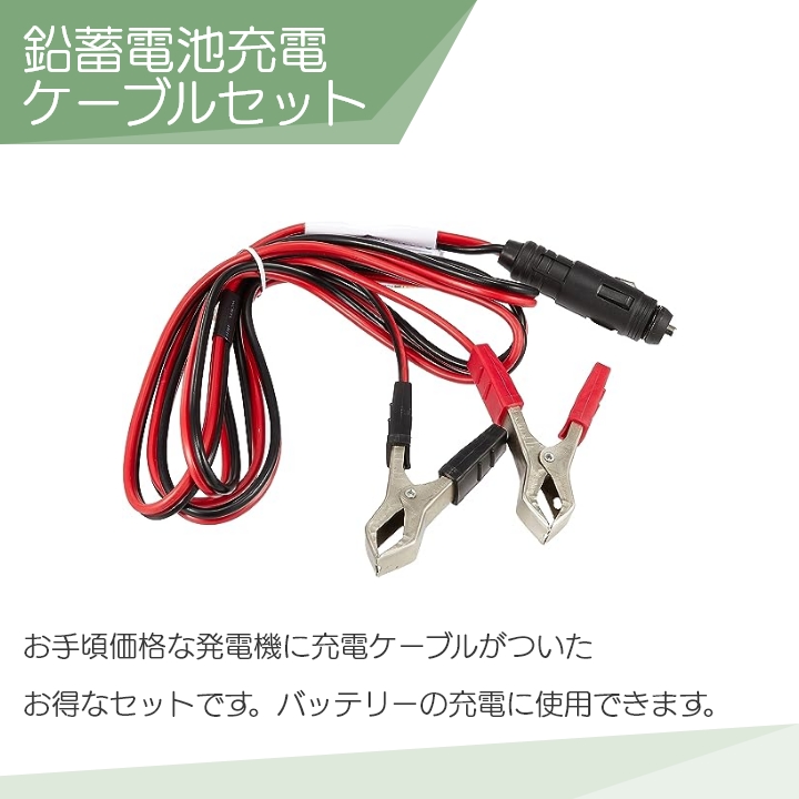 工進（KOSHIN） インバーター発電機 GV-29i + 鉛蓄電池充電ケーブル PA