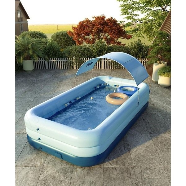 210*150cm エアープール 家庭用プール 子供用ビニールプール 全2色 エアプール 自動充気 ビニールプール 水遊び 大型 中型 長方形  ベビープール キッズプール