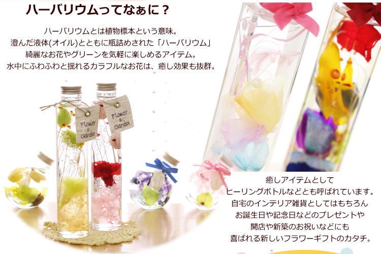 ハピネスレインボー」7色 虹色 ハーバリウム ギフト 花 プリザーブド