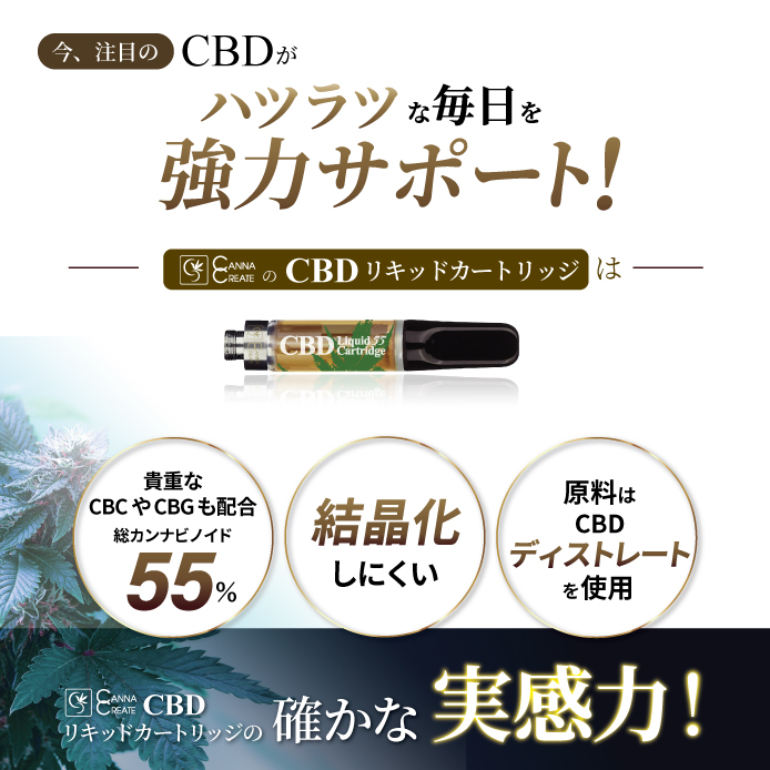 CANNACREATE お得 3本セット CBD リキッド 55% 1ml 高濃度 ベイプ