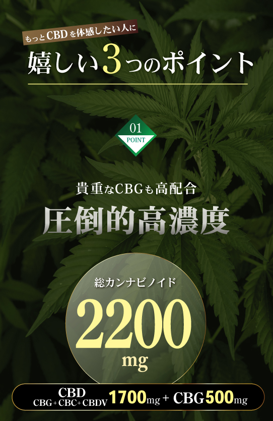 CANNACREATE 高濃度 2200mg CBDハーブ 3個セット CBD 1700mg CBG 500mg