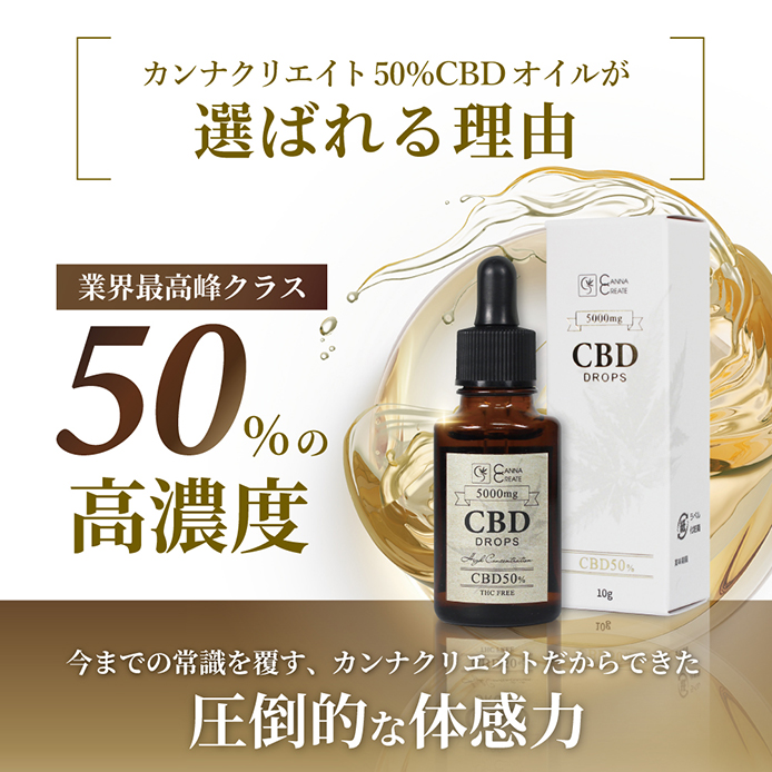 CANNACREATE CBD オイル 10g 高濃度 50% CBD5000mg 高品質 安心