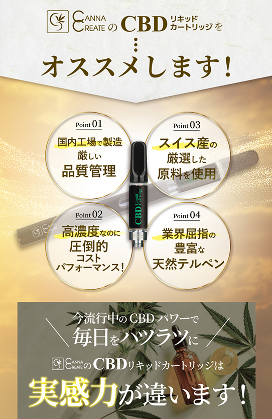 CBD リキッド 50% 内容量1ml CANNACREATE 高濃度 ブロードスペクトラム