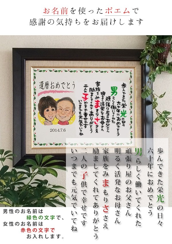 還暦祝い 似顔絵