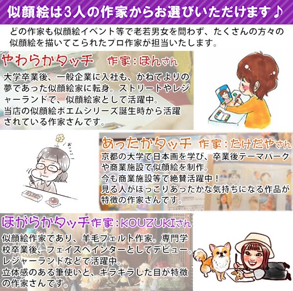 喜寿のお祝い 似顔絵ポエム 朱色色紙額 似顔絵 5人用 ネームインポエム お名前 名前詩 額入り 喜寿祝い プレゼント 喜寿 77歳 男性 女性 両親 贈り物｜bondsconnect｜05