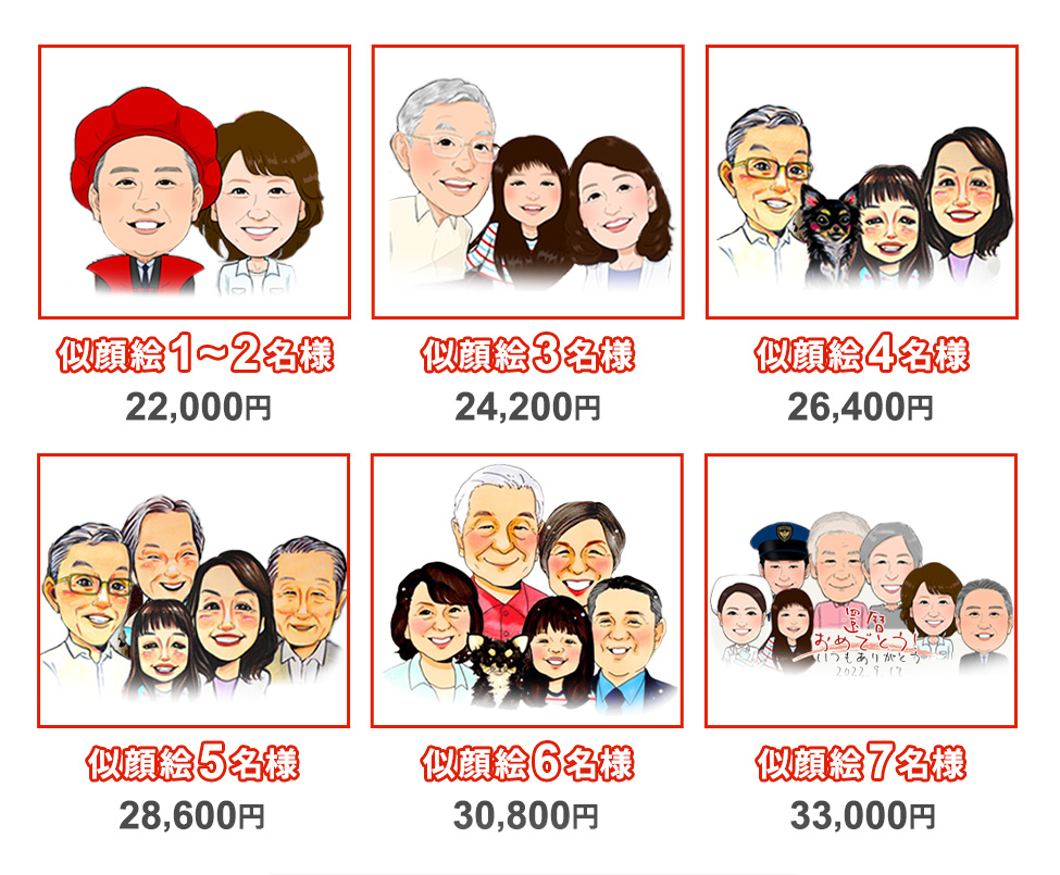 朱色色紙額人数別