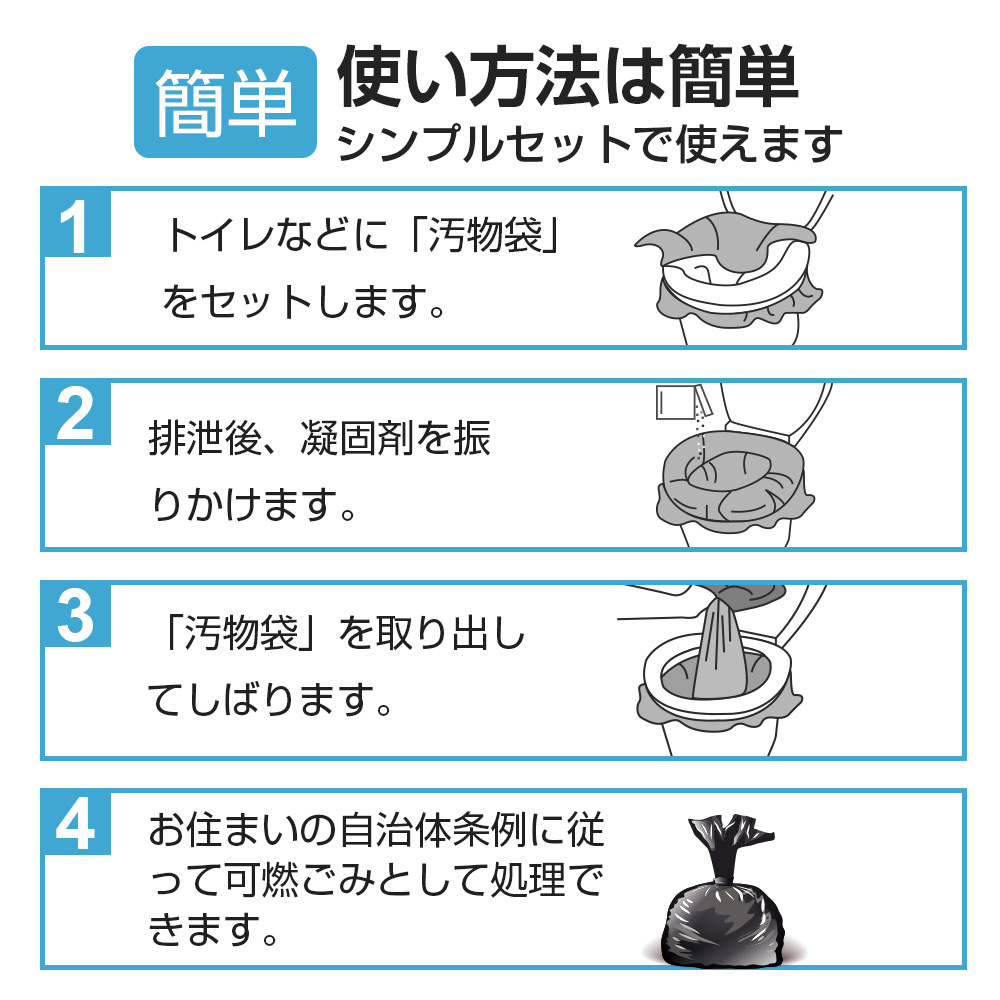 簡易トイレ 非常用トイレセット 60回分 防臭袋 防災グッズ 防災用品