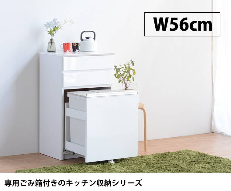 ダストカウンター ペールカウンター 45l キッチン収納 白 