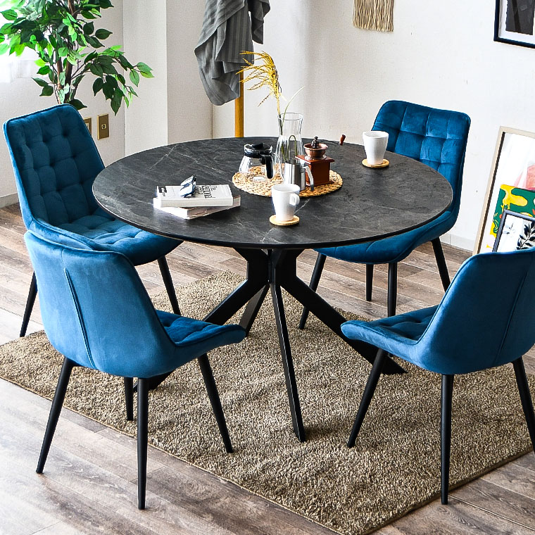 ダイニングテーブルセット 4人掛け 5点セット 石目調 大理石柄