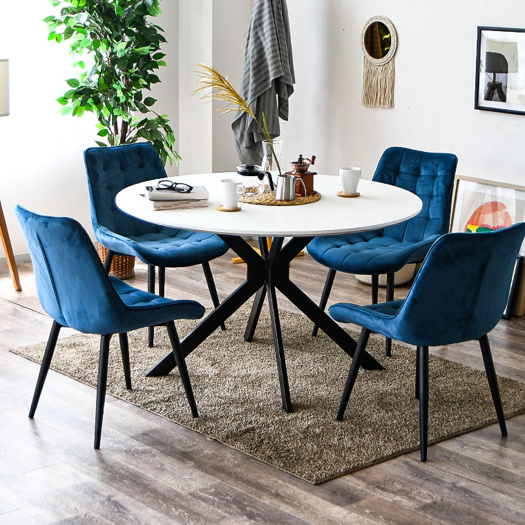 ダイニングテーブルセット 4人掛け 5点セット 石目調 大理石柄