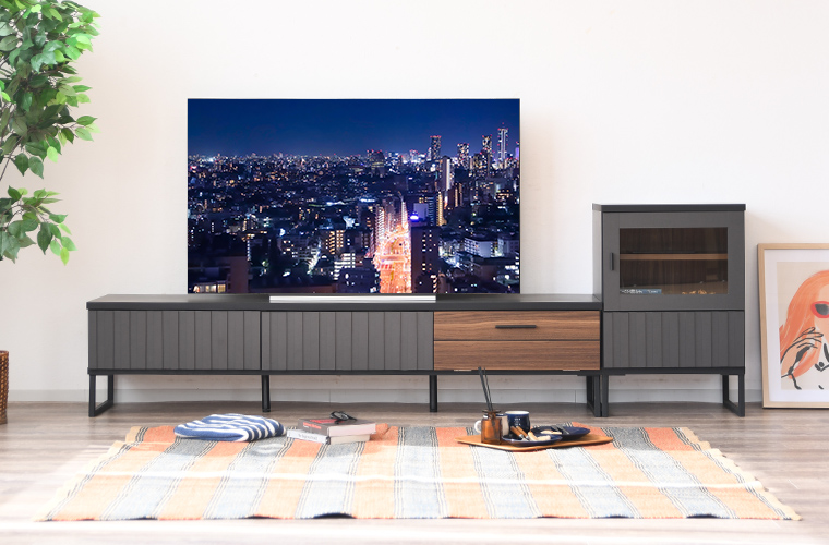 TV横収納 キャビネット 加湿器置き テレビサイド サイドボード