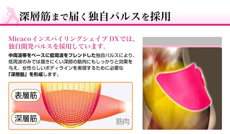 即納 Micaco インスパイリングシェイプDX 骨盤EMSパッド 自宅で