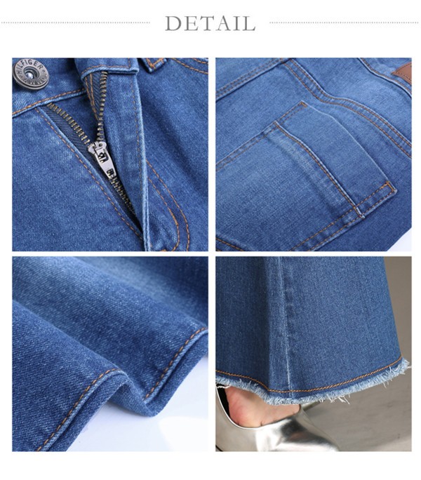 デニムパンツ ベルボトム レディース ジーンズ ブーツカット フレア フレイドヘム 切りっぱなし カットオフ 大きい /【Buyee】 