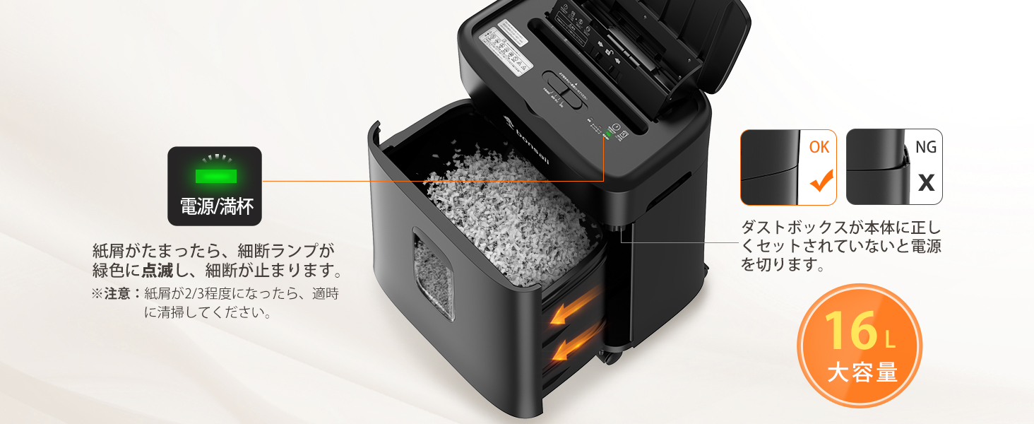 bonsaii シュレッダー 業務用 マイクロカット 自動細断80枚 オート