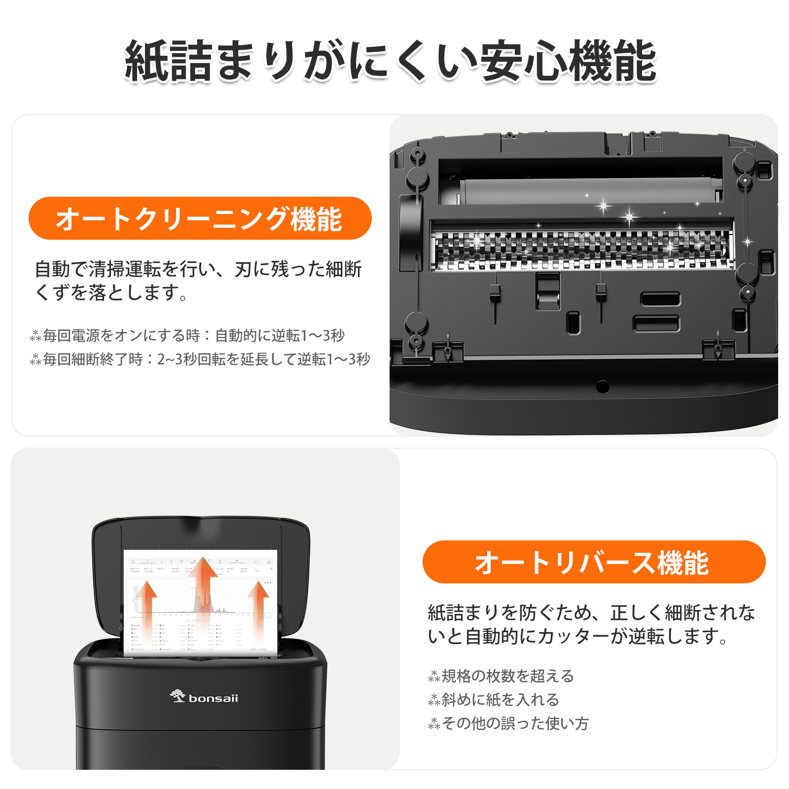 bonsaii シュレッダー 業務用 マイクロカット 自動細断80枚 オート