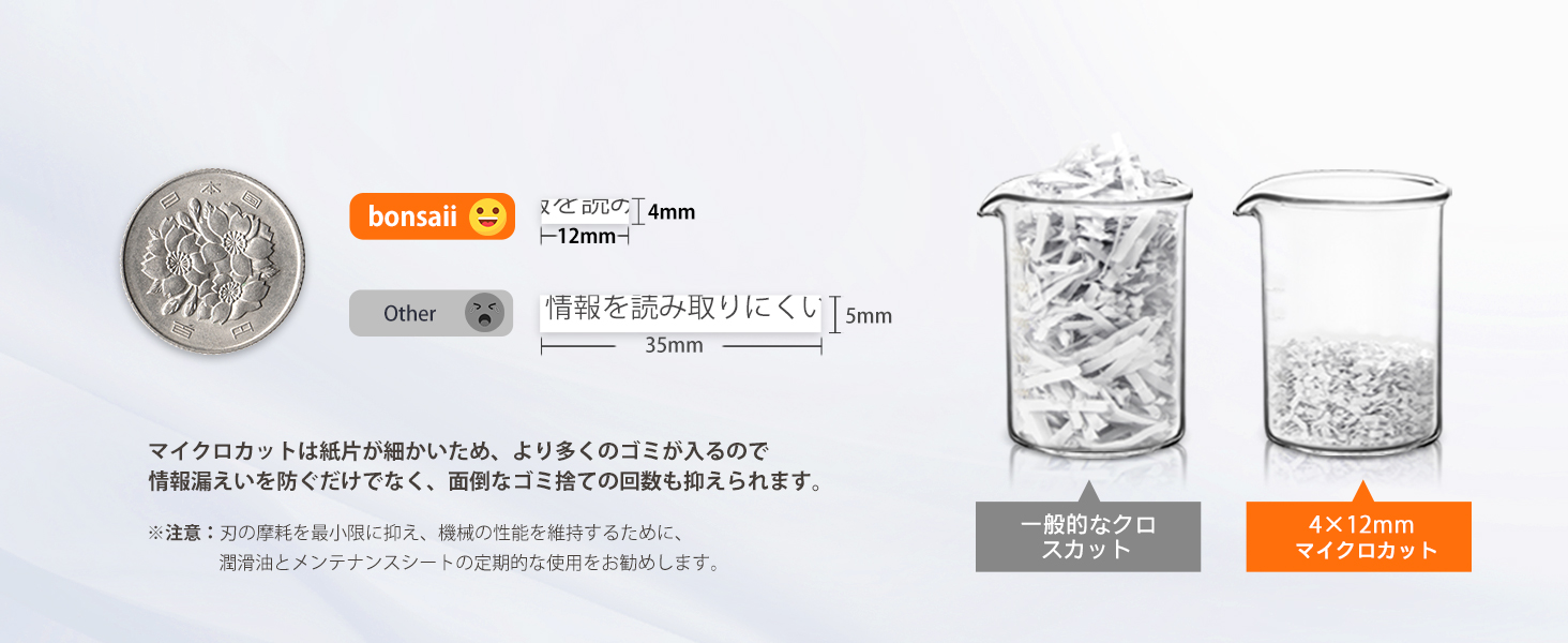 bonsaii オートフィード シュレッダー 160枚自動連続細断 60分連続使用