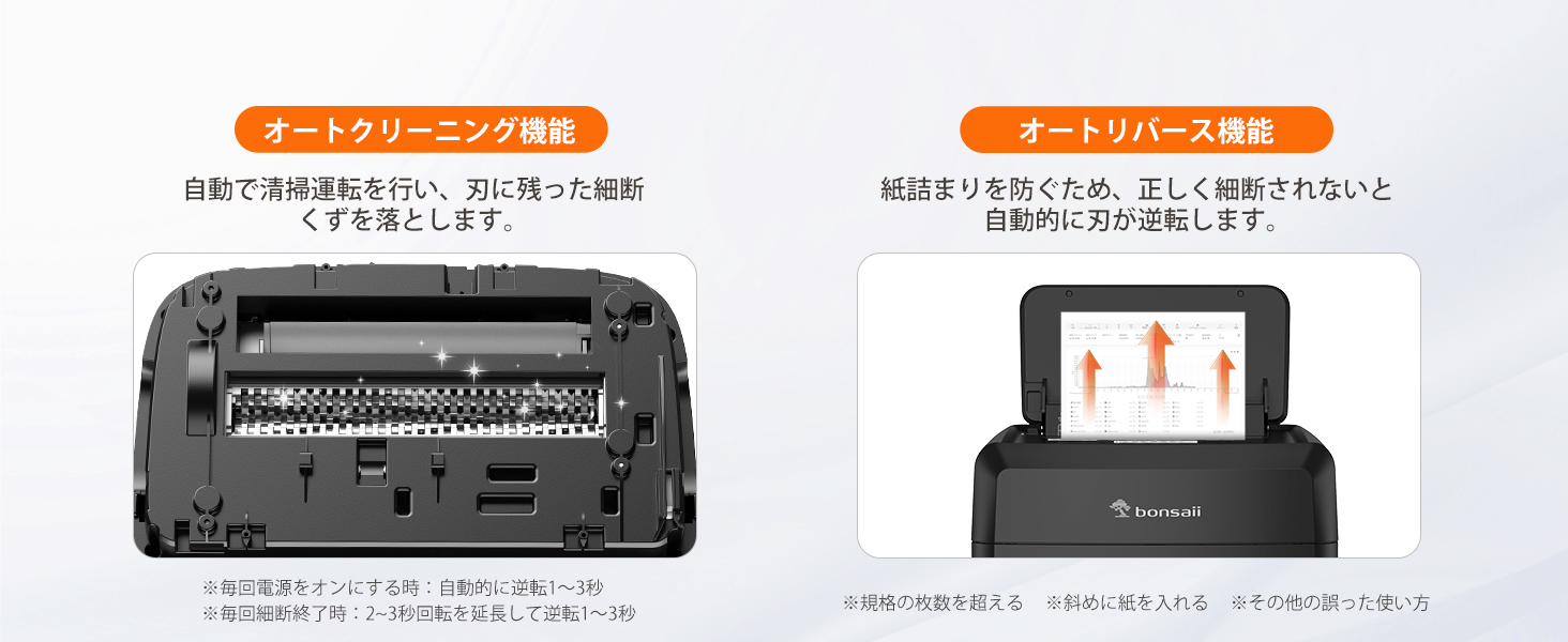 bonsaii オートフィード シュレッダー 160枚自動連続細断 60分連続使用