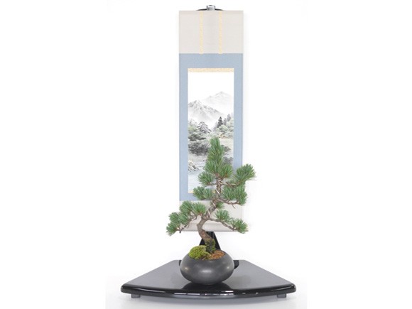 ミニ掛け軸彩色山水