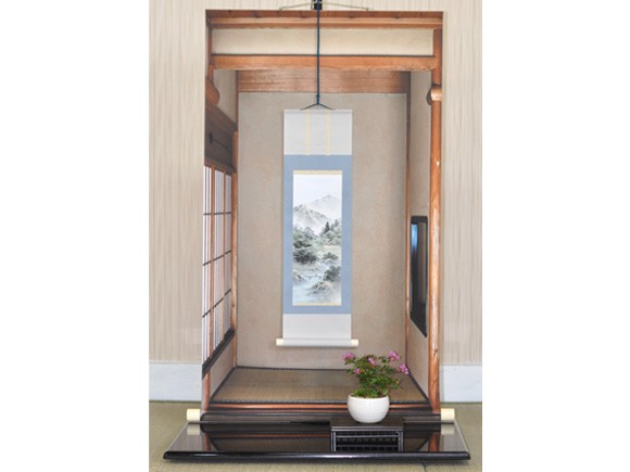 ミニ掛け軸彩色山水