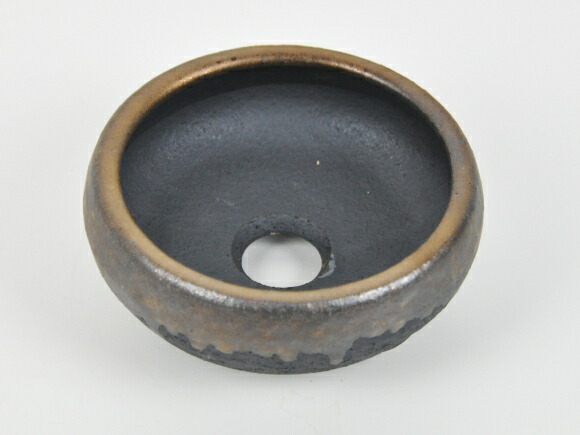 [ bonsai pot ][ Shigaraki .].. teppachi bowl gold paint 4 number pot 