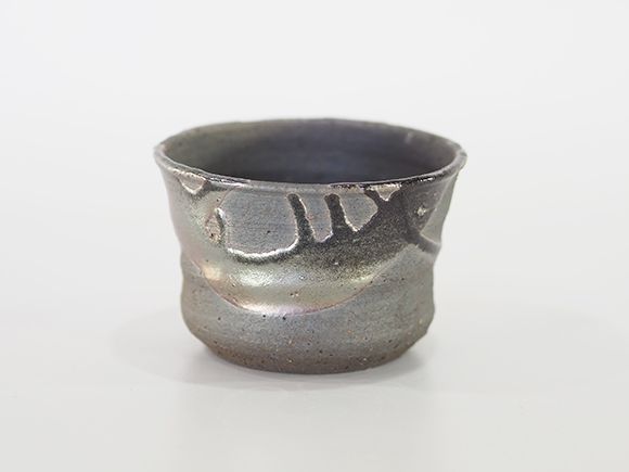 盆栽鉢 3号 鉄釉 ソリ浅 幅10.5cm×高さ7cm
