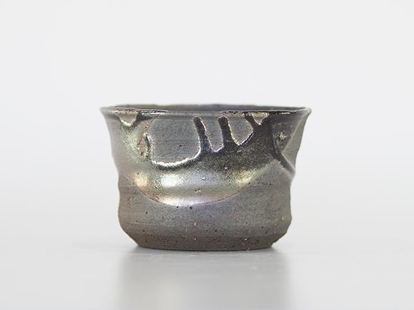 盆栽鉢 3号 鉄釉 ソリ浅 幅10.5cm×高さ7cm