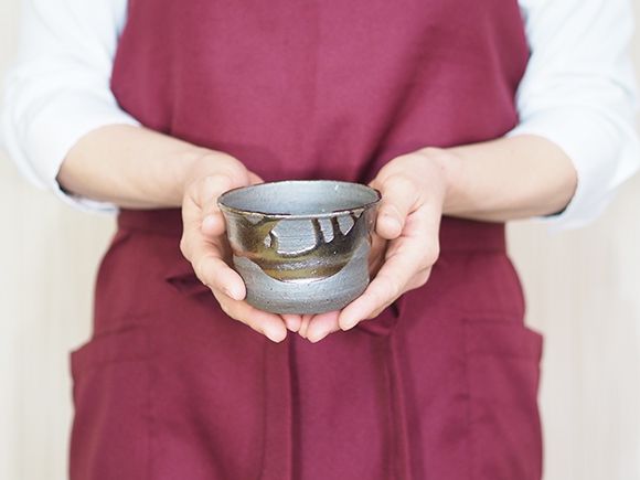 盆栽鉢 3号 鉄釉 ソリ浅 幅10.5cm×高さ7cm
