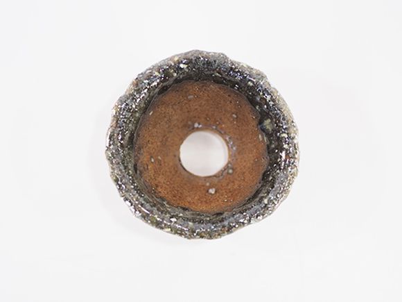 盆栽鉢 山野草鉢 3.5号 青窯変手ひねり 幅10.5cm×高さ7cm