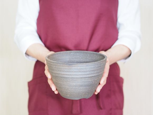  bonsai pot Shigaraki .... mortar and pestle suribachi size trunk 6 number width 18cm× height 12cm