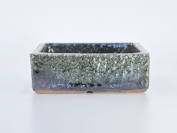  bonsai pot fields and mountains grass pot 5 number blue kiln change square width 15cm× depth 15cm× height 5.5cm