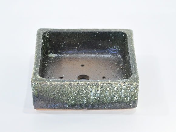  bonsai pot fields and mountains grass pot 5 number blue kiln change square width 15cm× depth 15cm× height 5.5cm