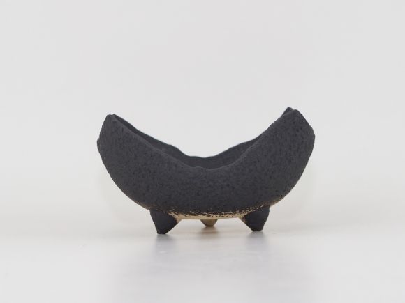 万古焼 黒 3.5型 舟型 幅11cm×奥行10cm×高さ6.5cm