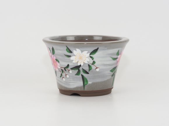 九谷焼 手書き桜 4号 幅12.5cm×高さ7.8cm