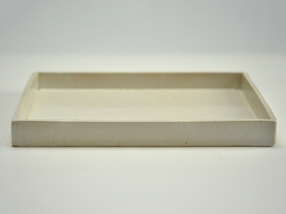 白 長角手造り水石 8号 幅約24cm&times;奥行約18cm&times;高さ約2～3cm