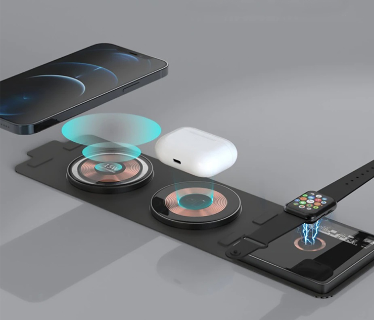 Gloture GeeVolt 3in1 ワイヤレス充電器 ポータブル 3in1 ワイヤレス充電器 15W急速充電 GeeVolt MagSafe対応