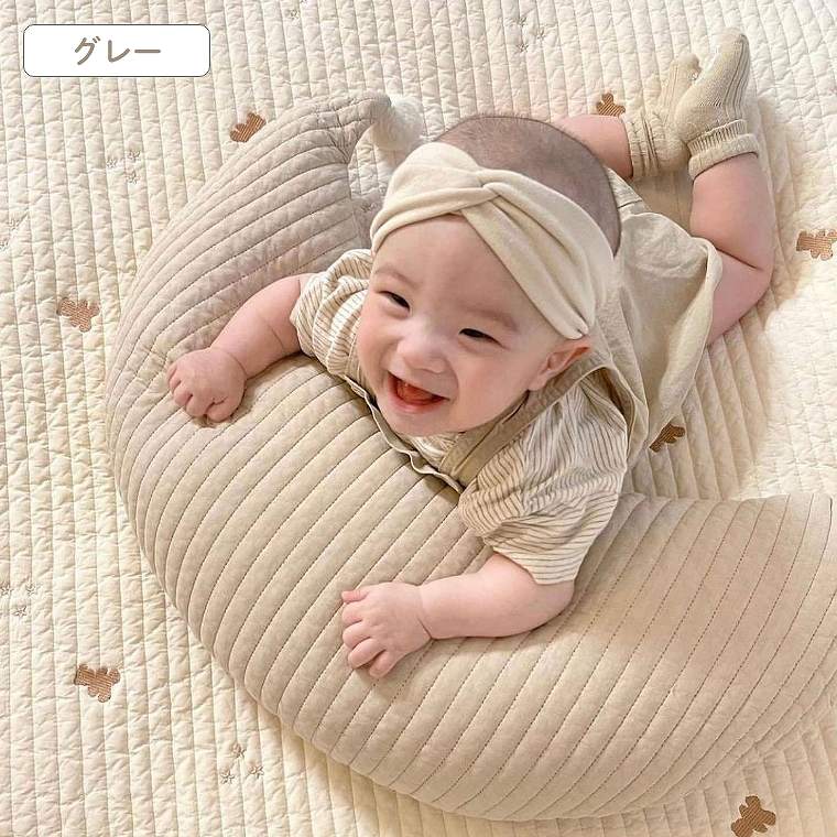 月型 枕 ベビー 赤ちゃん 抱き枕 マルチクッション クッション 横向き寝 ベビークッション 抱き枕 授乳クッション 授乳枕 出産準備 おしゃれ シンプル かわいい｜boo-colle｜02