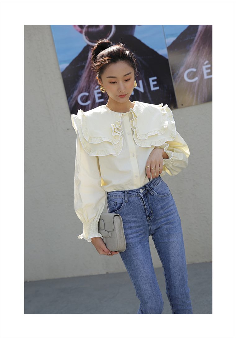 ブラウス シャツ カットソー×布帛ブラウス レディース SOTT ブラウス シャツ Cropped lace shirt バンドカラー