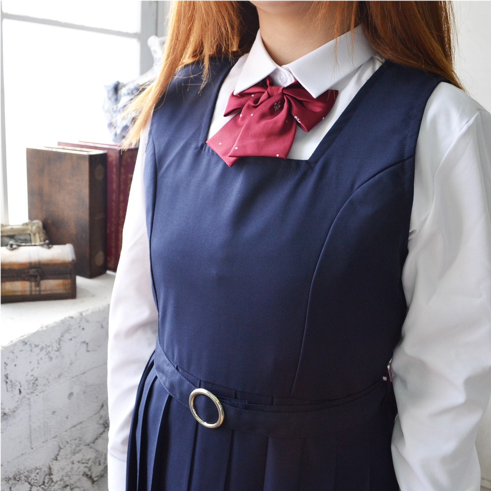 ワンピース 正統派 制服 女子高生 通学 学生 中学 ネイビー 紺 夏服