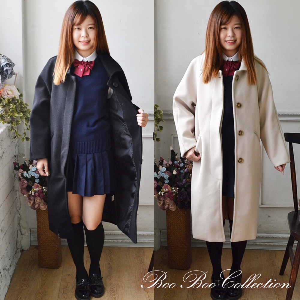 決算処分50%OFF】スクールコート ロングコート 正統派 制服 女子高生 通学 学生 中学 無地 定番 : jk0596 : BOOBOO  COLLECTION - 通販 - Yahoo!ショッピング