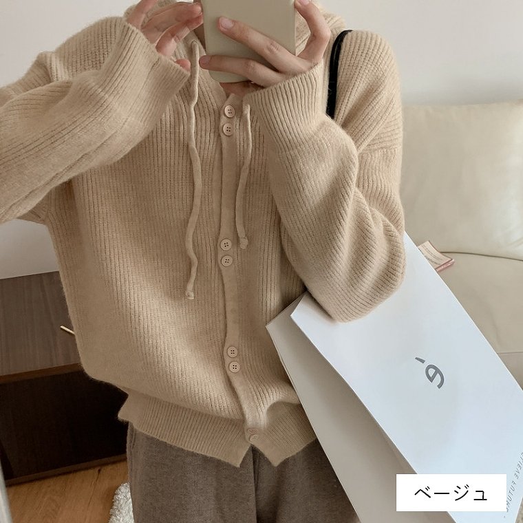 パーカー ニット フードニット レディース プルオーバー ゆったり