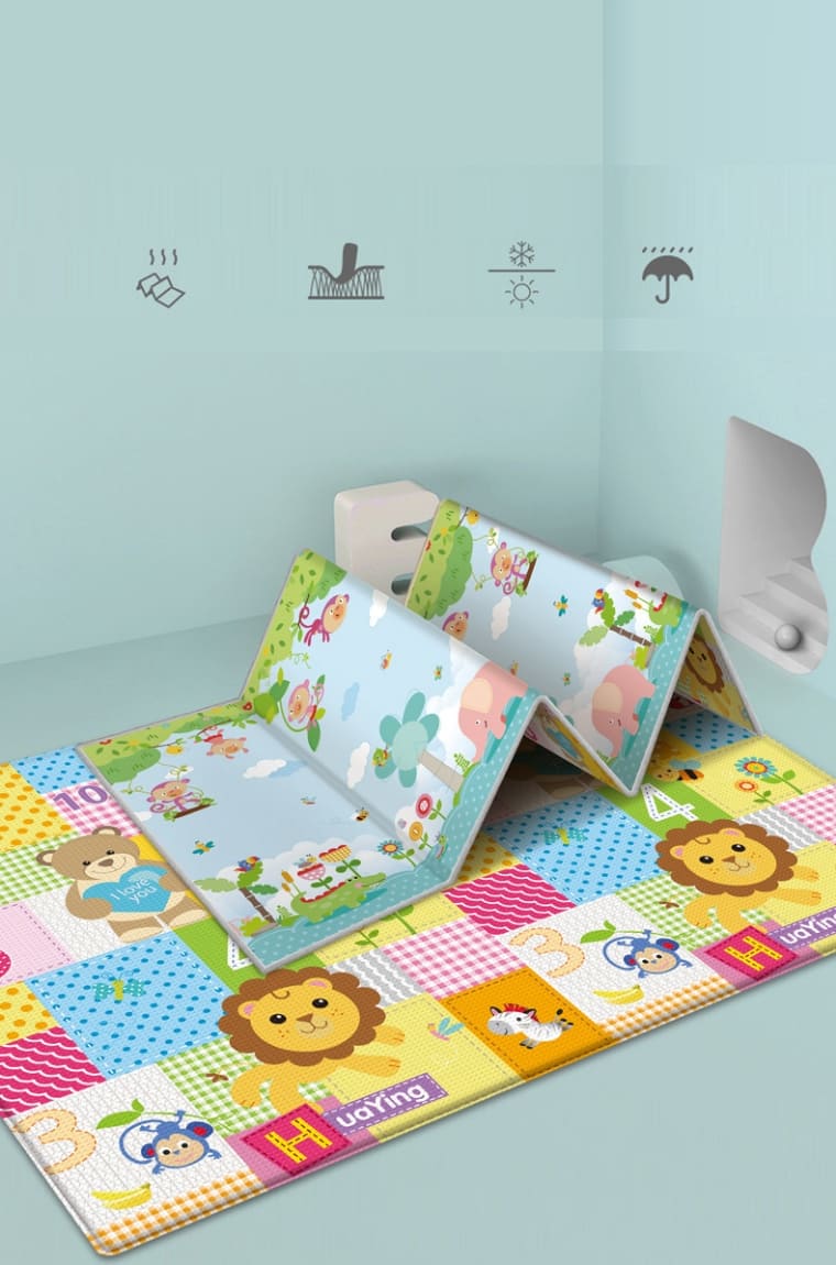 プレイマット ベビー 折りたたみ ゲームマット 防水 防音 180×100cm