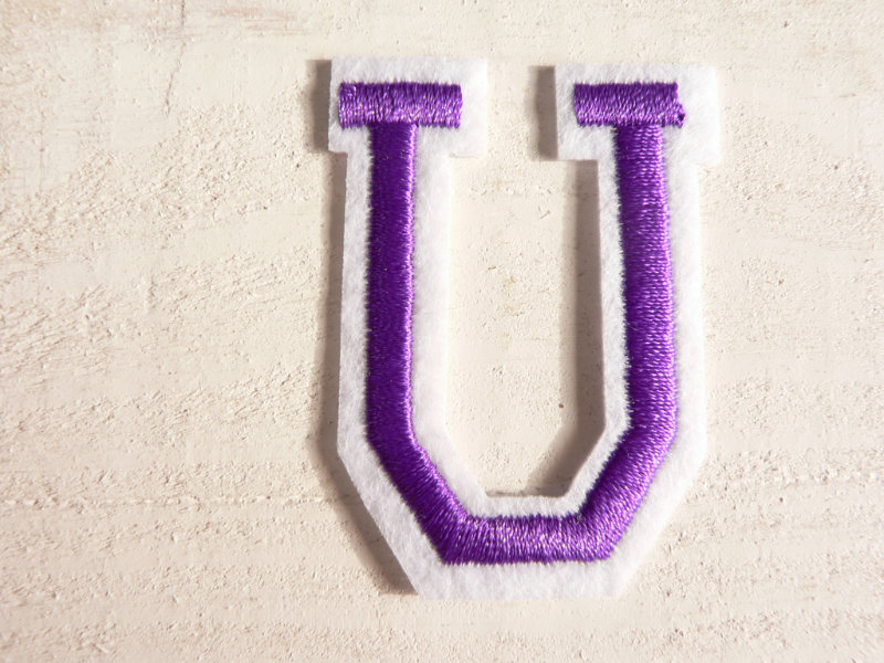 ワッペン 英文字 アルファベット 紫色 パープル 英文字 アイロン