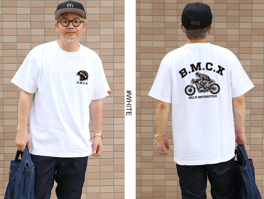 BILLVAN（ビルバン） B.M.C.X ヘビーウェイト バイカーズプリント 半袖 