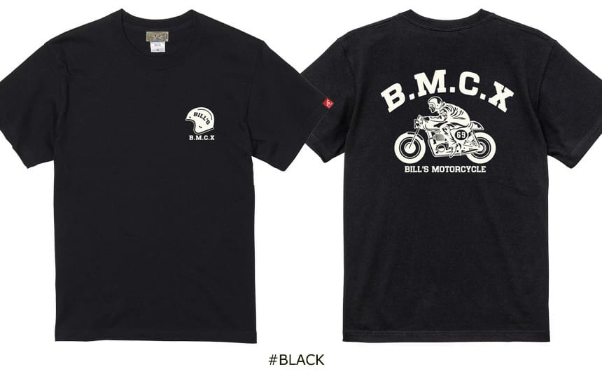 BILLVAN（ビルバン） B.M.C.X ヘビーウェイト バイカーズプリント 半袖 
