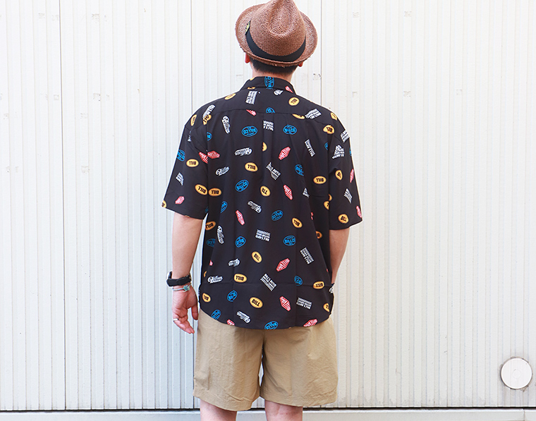 BILLVAN BILLVAN・アメカジロゴ接触冷感・総柄シャツ・アロハ