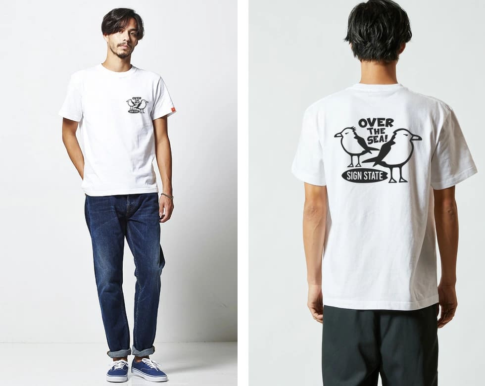 SIGN STATE サインステイト OVER THE SEA バックプリントTシャツ