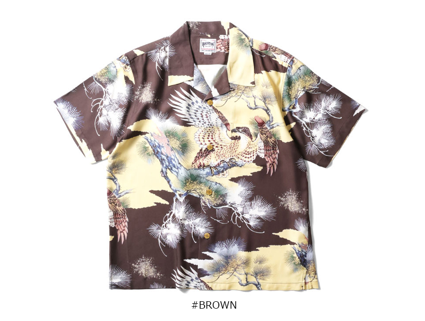 【希少】HOUSTON アロハシャツ 和柄 虎 鷹 竹 松LARGE 希少】HOUSTON アロハシャツ 和柄 虎 鷹 竹 松LARGE